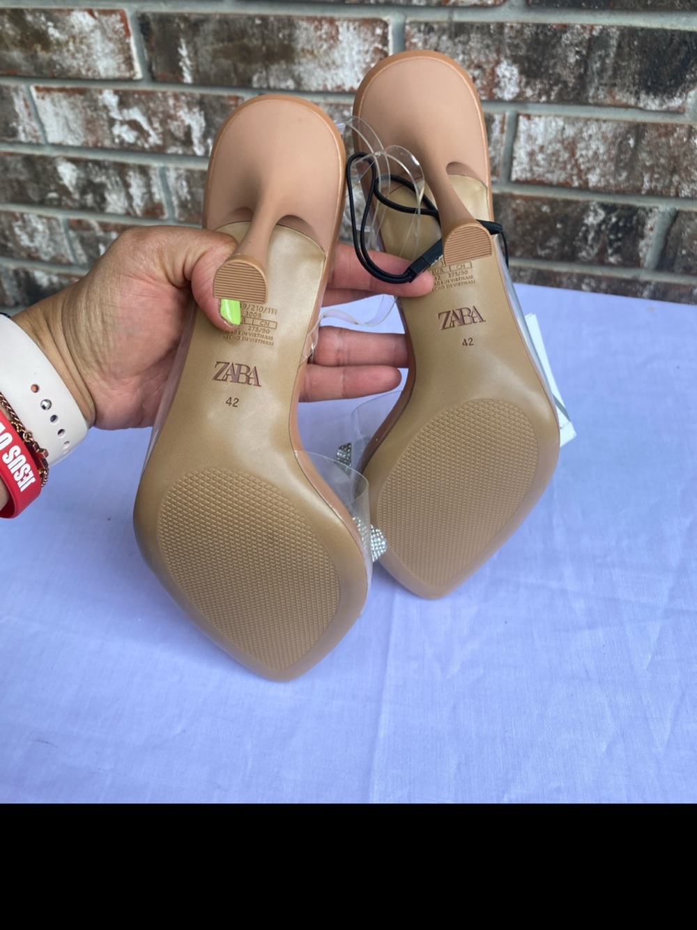 NWT Zara Mule Sandals with Silver Crystal Bow - Picture 5 of 5